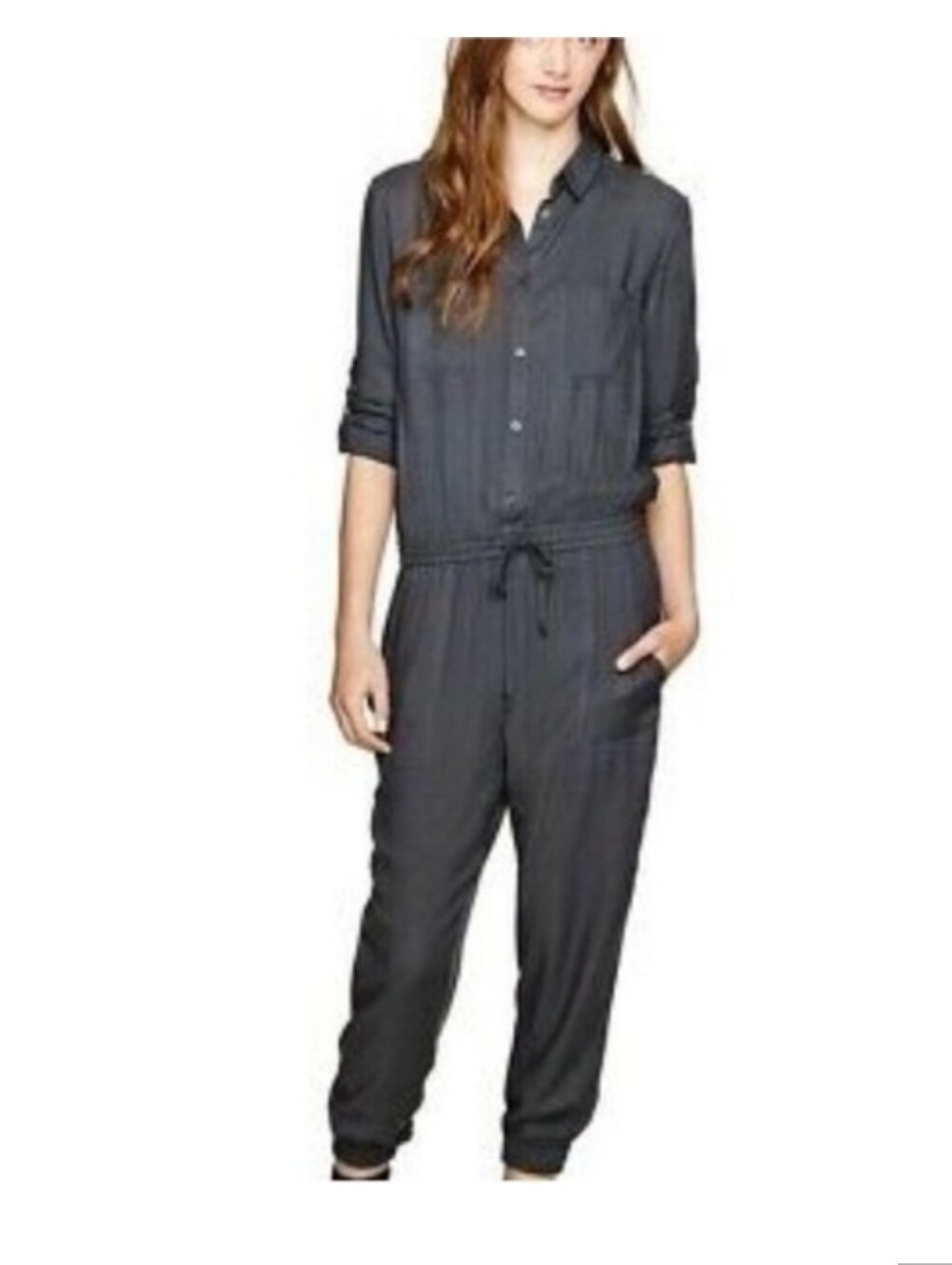 Aritzia TALULA LS Rayon Jumpsuit - Grey S